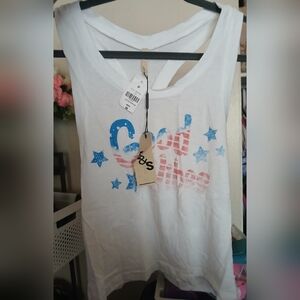 White Graphic *Good Vibes* Tank Top